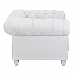 Кресло низкое с мягкой обивкой из велюра на 4-х ножках из массива березы Sophie Armchair white варинант исполнения - 2 | Loft Concept в Санкт-петербурге