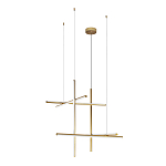 Люстра с 6-ю  пересекающимися цилиндрическими плафонами на тонких тросах Trumpet tube варинант исполнения - 4 | Loft Concept в Санкт-петербурге