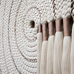 Художественный Гобелен Макраме White Disk Harmony варинант исполнения - 3 | Loft Concept в Санкт-петербурге