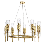 Люстра подвесная круглая с 8-ю цилиндрическими плафонами из стекла LIAISON варинант исполнения - 3 | Loft Concept в Санкт-петербурге