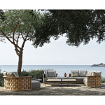 Дизайнерский уличный диван из массива дерева с плетеной спинкой PALINFRASCA Sofa варинант исполнения - 3 | Loft Concept в Санкт-петербурге