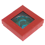 Зеркало карманное складное круглое из натурального камня Малахит с Хризоколлой в подарочной упаковке Silver Stone Mirrors варинант исполнения - 4 | Loft Concept в Санкт-петербурге