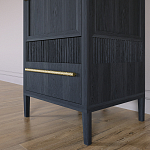 Узкий Шкаф Primo с 2 выдвижными ящиками Черный дуб варинант исполнения - 4 | Loft Concept в Санкт-петербурге