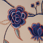 Обои с вышивкой ручной работы Flora Catherine colourway on Liso Pearl wool sateen варинант исполнения - 5 | Loft Concept в Санкт-петербурге