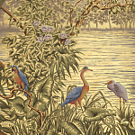 Обои ручная роспись Le Brésil Amarelo Deep Rich Gold варинант исполнения - 1 | Loft Concept в Санкт-петербурге