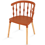 Пластиковый стул на ножках из массива бука Ferret Spiral Brown варинант исполнения - 7 | Loft Concept в Санкт-петербурге