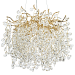 Люстра с хрустальными подвесками на металлических ветках Fairytree Light Gold Chandelier 10 варинант исполнения - 1 | Loft Concept в Санкт-петербурге