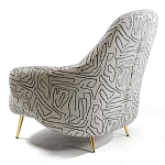 Кресло мягкое с принтом на золотистых ножках Onlooker варинант исполнения - 4 | Loft Concept в Санкт-петербурге