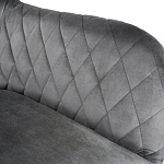 Барный стул со спинкой и подлокотниками на 4-х деревянных ножках Douglas Rhombus Серый Велюр варинант исполнения - 4 | Loft Concept в Санкт-петербурге