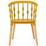 Пластиковый стул на ножках из массива бука Ferret Spiral Mustard варинант исполнения - 2 | Loft Concept в Санкт-петербурге