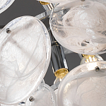 Люстра из белых стеклянных дисков на серебрянном каркасе White Glowing Reflectors варинант исполнения - 6 | Loft Concept в Санкт-петербурге