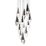 Люстра каскадная с 12-ю рельефными прозрачными плафонами Glass Pod  варинант исполнения - 1 | Loft Concept в Санкт-петербурге