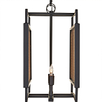 Люстра прямоугольной формы с чёрным каркасом и вставкой из плетеного материала Cage for Light варинант исполнения - 3 | Loft Concept в Санкт-петербурге