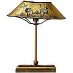 Настольная лампа с абажуром из металла Chinoiserie Cranes Table Lamp Gold варинант исполнения - 1 | Loft Concept в Санкт-петербурге