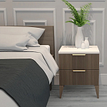 Тумба прикроватная коричневая с белой столешницей и двумя ящиками Harper Line варинант исполнения - 2 | Loft Concept в Санкт-петербурге