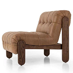 Кресло с деревянным каркасом и обивкой из кожи Medieval Furniture варинант исполнения - 1 | Loft Concept в Санкт-петербурге