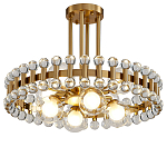 Люстра круглая золотистая с прозрачными стеклянными плафонами в форме шара Crystal Kaleidoscope варинант исполнения - 1 | Loft Concept в Санкт-петербурге