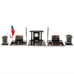 Настольный письменный набор с часами из природного камня обсидиана Team leader варинант исполнения - 1 | Loft Concept в Санкт-петербурге