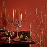 Обои с вышивкой ручной работы Ceres Original colourway on wool sateen варинант исполнения - 1 | Loft Concept в Санкт-петербурге