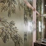 Обои ручная роспись Silk Tree Original colourway on White Metal gilded paper варинант исполнения - 2 | Loft Concept в Санкт-петербурге