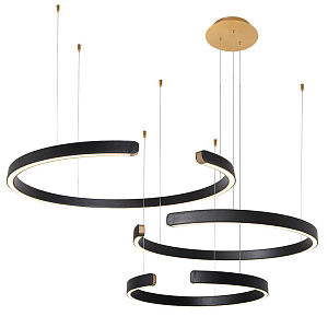 Люстра Half Ring 3 black leather