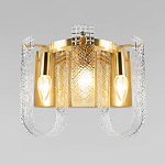 Бра с металлическим основанием золотого цвета и хрустальными подвесками Textured Glass варинант исполнения - 2 | Loft Concept в Санкт-петербурге