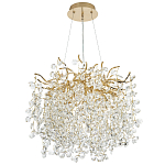 Люстра с хрустальными подвесками на металлических ветках Fairytree Light Gold Chandelier 10 варинант исполнения - 2 | Loft Concept в Санкт-петербурге