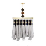 Люстра квадратная плетеная с бахромой Wicker Square Chandelier with Tassels варинант исполнения - 1 | Loft Concept в Санкт-петербурге