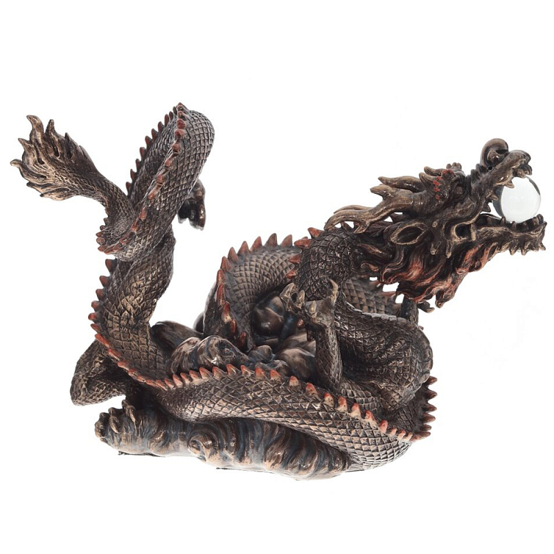 Декоративная статуэтка Дракон Фуцанлун Fuzanglong Dragon Brown Statuette Коричневый в Санкт-петербурге | Loft Concept 