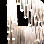 Люстра золотого цвета в форме галочки с каскадом длинных прозрачных трубок Eurofase варинант исполнения - 11 | Loft Concept в Санкт-петербурге