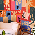 Обои ручная роспись в стиле Арт-деко Jazz Original colourway on painted silk with embroidery варинант исполнения - 3 | Loft Concept в Санкт-петербурге