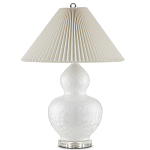 Настольная лампа фарфоровая с плиссированным конусовидным абажуром White Glaze варинант исполнения - 3 | Loft Concept в Санкт-петербурге