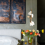 Люстра с белыми цветами на ветвистом каркасе Lure by PELLE варинант исполнения - 3 | Loft Concept в Санкт-петербурге