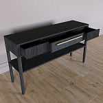 Дизайнерская Консоль с полкой и ящиком Primo Черный дуб варинант исполнения - 5 | Loft Concept в Санкт-петербурге