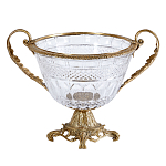 Чаша из прозрачного стекла с ручками и ободком из бронзы Eden Garden варинант исполнения - 1 | Loft Concept в Санкт-петербурге