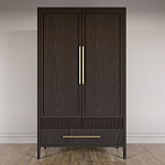 Шкаф платяной Primo с выдвижными ящиками шпон Темный орех варинант исполнения - 2 | Loft Concept в Санкт-петербурге