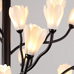 Люстра подвесная черного цвета с ветвями и белыми фарфоровыми цветами Floralis варинант исполнения - 14 | Loft Concept в Санкт-петербурге