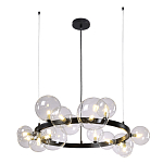 Люстра круглая подвесная с 15-ю прозрачными шарообразными плафонами из стекла Iona chandelier варинант исполнения - 7 | Loft Concept в Санкт-петербурге