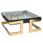 Стол журнальный квадратный с стеклянной столешницей Alonso Glass варинант исполнения - 2 | Loft Concept в Санкт-петербурге