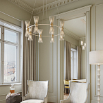 Люстра круглая с фактурными абажурами из тонких металлических палочек Wild Thorns варинант исполнения - 3 | Loft Concept в Санкт-петербурге