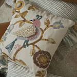 Чехол на подушку с кисточками и вышивкой птиц Ethnic mix Birds Square варинант исполнения - 6 | Loft Concept в Санкт-петербурге