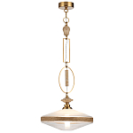 Подвесной светильник с плоским прозрачным плафоном и декоративной вставкой из текстурного камня Tectona  варинант исполнения - 3 | Loft Concept в Санкт-петербурге