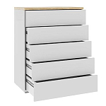 Комод с белым глянцевым фасадом с 5-ю ящиками Grace of Furniture  варинант исполнения - 2 | Loft Concept в Санкт-петербурге