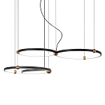 Люстра подвесная светодиодная с 4-мя кольцами черный металл Ring Horizontal варинант исполнения - 1 | Loft Concept в Санкт-петербурге