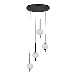 Люстра светодиодная каскадная с 4-мя сферическими стеклянными плафонами Splatter варинант исполнения - 3 | Loft Concept в Санкт-петербурге