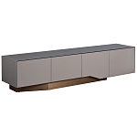 Тумба под телевизор со стеклянной столешницей и с выдвижными ящиками Minimalist Accent варинант исполнения - 1 | Loft Concept в Санкт-петербурге