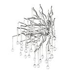 Бра с лучеобразным основанием и подвесками из прозрачного стекла в виде длинных капель Droplet Chandelier варинант исполнения - 11 | Loft Concept в Санкт-петербурге