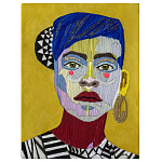 Картина с вышивкой Портрет wall panel People with the yellow ear 1 варинант исполнения - 2 | Loft Concept в Санкт-петербурге