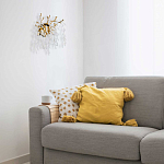 Бра золотого цвета с ветвями и белыми овальными стеклянными подвесками Droplet Chandelier варинант исполнения - 7 | Loft Concept в Санкт-петербурге