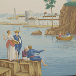 Обои ручная роспись Views of Italy Olive варинант исполнения - 1 | Loft Concept в Санкт-петербурге